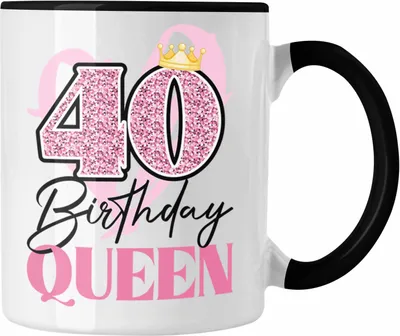 Produktbild von Trendation -  40. Geburtstag Tasse Frau Geschenk 40er Geschenkidee 40 Mutter Frauen Lustig Geschenke (Schwarz)