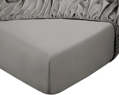 Produktbild von DoubleDry Spannbettlaken 90x200 cm - 100% Baumwolle - Spannbetttuch - Gummiband rundum - 28 cm Steg - Grau