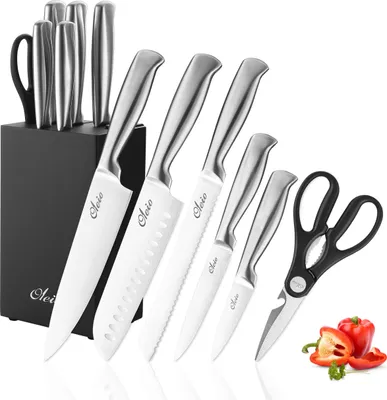 Produktbild von Oleio Maestro Serie schwarzer Block Stahlmesser Set