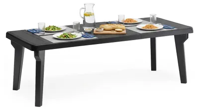 Produktbild von Outdoor Tisch Dhristo, rechteckiger Tisch, ausziehbarer Garten- oder Bartisch, 100% Italy, 160-220x90h74 cm, Anthrazit