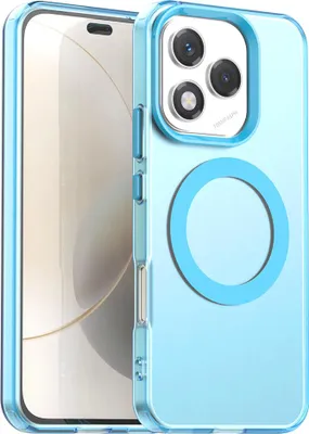 Image de Etui magnétique pour Honor 400 Lite, étui antichoc fin, mat et translucide Bleu