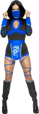 Produktbild von Drachen Ninja Kostüm blau Größe: S