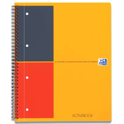 Produktbild von Oxford Activebook, Orange, A4, 80 Blätter, Liniertes Papier