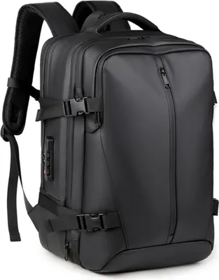 Produktbild von Vakuum-Rucksack mit Pumpe Anti-Diebstahl-Schloss spritzwassergeschützt 36-55L große Kapazität trocken und nass Trennung erweiterbar Business Travel Compression Backpack