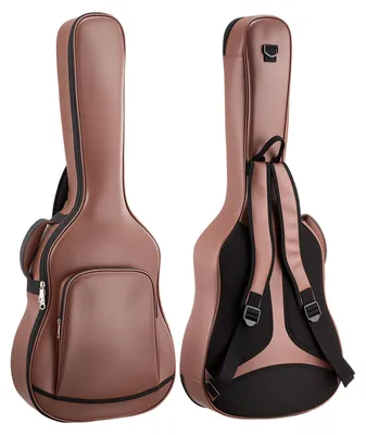 Produktbild von Gitarrentasche - Gigbag für 104 cm Akustikgitarre - Schaumstoffpolsterung - Außenzubehörfach - Kunstleder Wasserabweisend - Tragegriff und Schultergurte - Braun