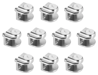 Produktbild von Glasbodenträger Zinklegierung Typ-02 für 5-8mm Regalbretter 10 Stück