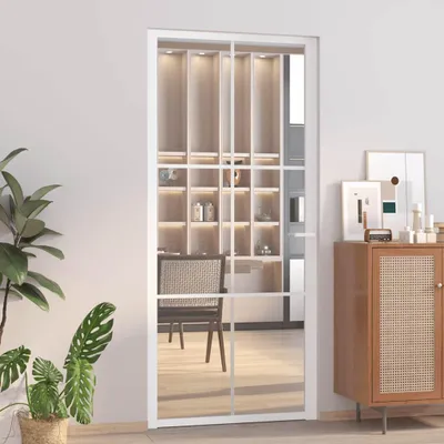 Zdjęcie produktu dla vidaXL Drzwi wewnętrzne 93x201,5 cm białe ESG szkło i aluminium