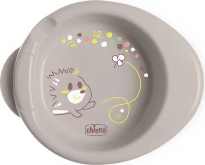 Produktbild von Chicco Warmy Baby- und Kleinkindteller für warme Speisen, Thermo-Kinderteller-Set mit Heißwasserbehälter, Entwöhnungsgeschirr Teller mit rutschfestem Boden und ergonomischem Design, 0% BPA, 6+ M, Grau
