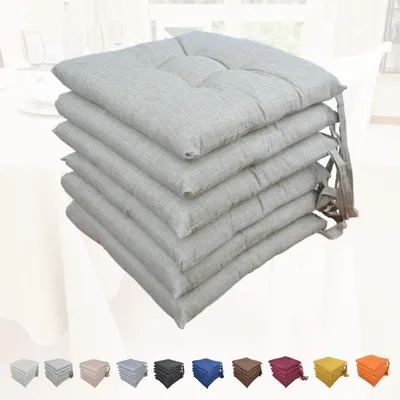 Immagine prodotto di Set di 6 cuscini per sedia confortevoli con sistema di fissaggio a 4 punti (beige)