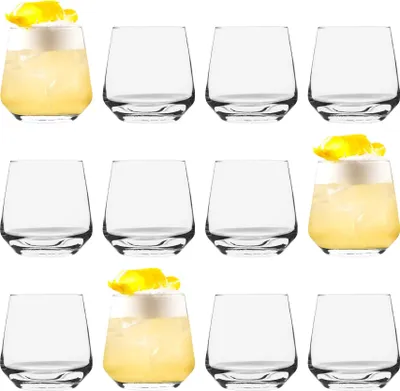 Produktbild von 12x Lal 345ml Whisky-Gläser - Glas Altmodisch Scotch Bourbon Rum Cocktail Trinkbecher Geschenkbox-Set - by LAV