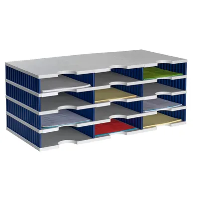 Immagine prodotto di styro 268-0304-38 Stazione di smistamento Styrodoc grigio/blu a 12 scomparti