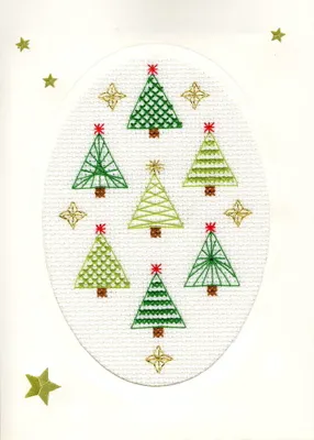 Produktbild von Bothy Threads Grußkarte Kreuzstich-Set "Weihnachtswald", 9x13cm, XMAS23, Zählmuster