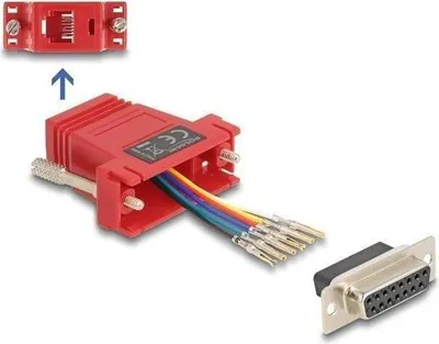 Zdjęcie produktu dla DeLOCK 67089, D-Sub 15, RJ12, Czerwony