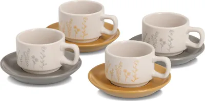 Zdjęcie produktu dla Zestaw do espresso FLOWERS, 4 filiżanki ze spodkami, 70 ml