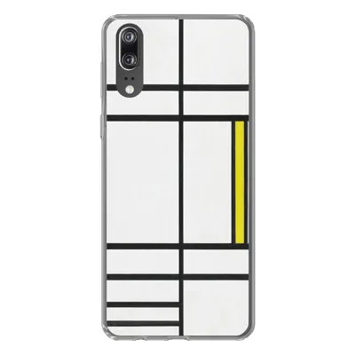 Produktbild von MuchoWow® Handyhülle Schutzhülle Hülle für Huawei P20 Komposition in Weiß, Rot und Gelb - Piet Mondrian Silikon Softcase Handy Hülle - Hardcover