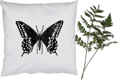 Produktbild von MuchoWow® Zierkissen Sofakissen Wohnzimmer Dekokissen 60x60 cm Schmetterling - Tiere - Retro - Schwarz und weiß - Sitzfläche - Foto Polster