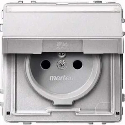 Zdjęcie produktu dla Gniazdo elektryczne Merten SCHUKO, aluminiowe, model MEG2312-7260