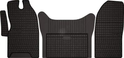 Produktbild von Gummifußmatten passend für Iveco Daily VI (Lieferung, Bj. 2014-) –  schwarz, passgenau, mit Befestigungen set 3 Stk. - Gummi-Automatten