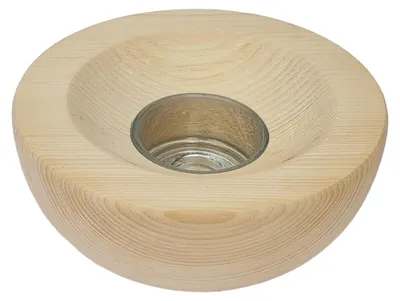 Produktbild von Zirbenteelicht mit Glas, Teelichtschale Zirbenholz 40.10-030