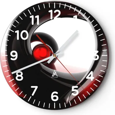 Produktbild von Wanduhr - Rund - Glasuhr - Abstraktion Komposition Glaskugeln - 30x30cm - Schleichendes Uhrwerk - Lautlos - zum Aufhängen bereit - Dekoration Modern - Wanddekoration aus Glas - C4AR30x30-0315