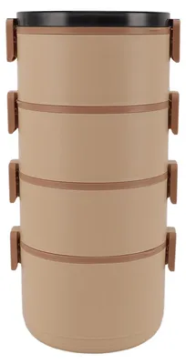 Produktbild von Isolierte Lunchbox aus 304 Edelstahl, tragbarer Behälter, auslaufsicheres Bento mit Deckel für Camping, Büro, Schule, 4 Schichten