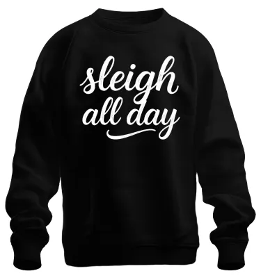 Immagine prodotto di slitta tutto il giorno Natale Babbo Natale Renna Avvento Christki Unisex Felpa Pullover, Nero, XL