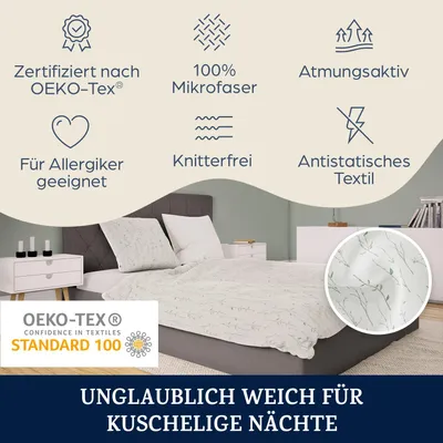 Produktbild von sleepwise Bettwäsche 155x200 Sommer Bettwäsche 2tlg- , Traumhaft Weich, Atmungsaktiv, Bügelfrei & Knitterfrei - Bettbezug Set aus weicher Mikrofaser mit 80x80cm Kissenbezug, Floral