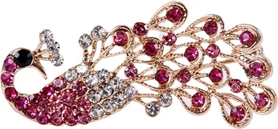 Produktbild von Broschennadel, glänzend, hübsch, für Damen, modisch, Pfauenform, Kragennadel für Hochzeit-Rose