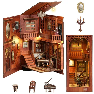 Produktbild von DIY 3D Holz Buch Nook Kit mit LED Beleuchtung