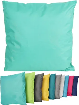 Produktbild von Outdoor Lounge Kissen 45x45cm Dekokissen Inkl. Füllung Wasserfest Sitzkissen Garten Stuhl Lotus Effekt , Farbe:Aqua