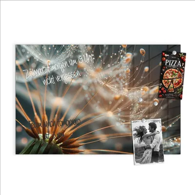 Produktbild von Magnettafel 90x60cm Pinnwand Whiteboard beschreibbar - Pusteblumenperlen
