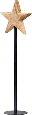 Produktbild von Stern Aufsteller H50cm Mangostern Natur Schwarz Fensterdeko Weihnachten Holzstern Tischaufsteller Weihnachtsdeko