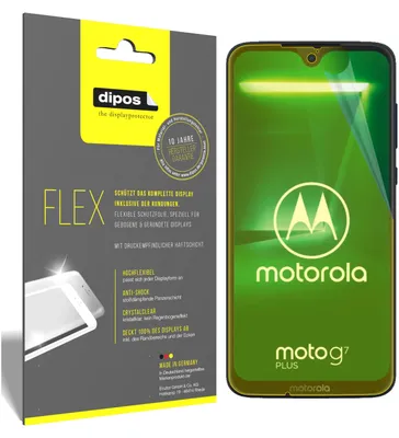Produktbild von 3x Motorola Moto G7 Plus Schutzfolie Folie, 100% Displayabdeckung, dipos Flex