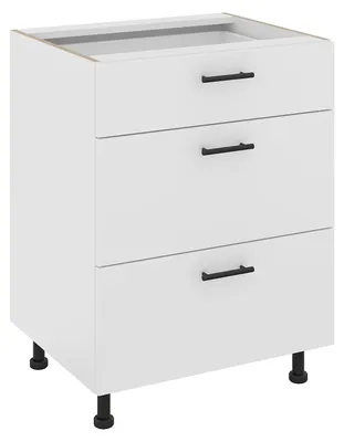 Produktbild von haaus Karo Unterschrank, 3 Schubladen, Weiß, 60 x 50 x 80 cm