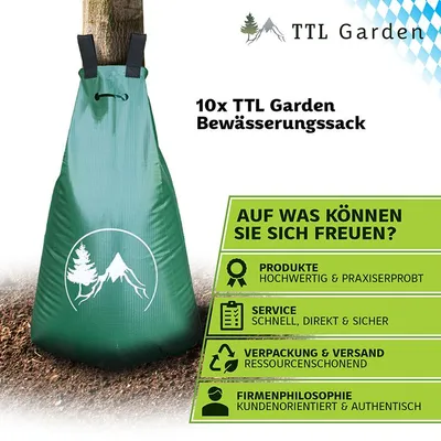Produktbild von TTL GARDEN Baum Bewässerungssack 10x75L Tröpfchenbewässerung PVC UV-stabil