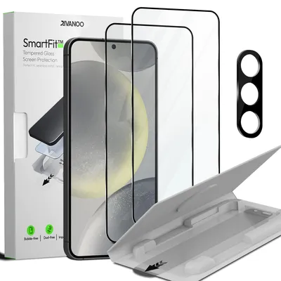 Produktbild von 2-Pack Samsung S24 Displayschutzfolie & 1-Pack Kameraschutz - Gehärtetes Glas | [Automatische Installation] - Blasenfrei