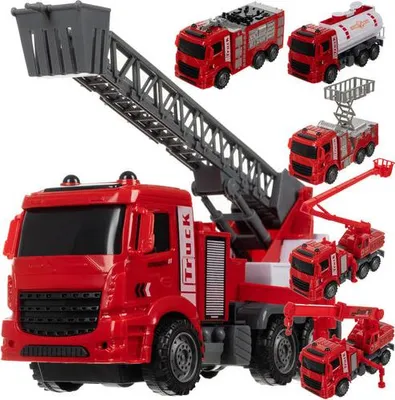 Produktbild von Feuerwehr-Spielzeugset für Kinder, 6-teiliges Rettungsfahrzeug-Set