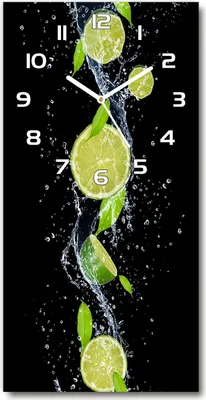 Produktbild von Wanduhr aus Glas – 30x60 cm - Glasbild - Glasuhr - Gehärtetes Glas -Limes