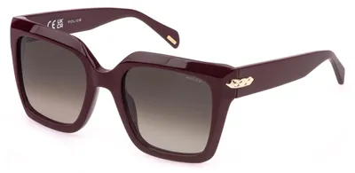 Imagen del producto de Gafas de sol para mujer Police SPLR26E Bordeux, modelo completo, con dimensiones 53/21/140