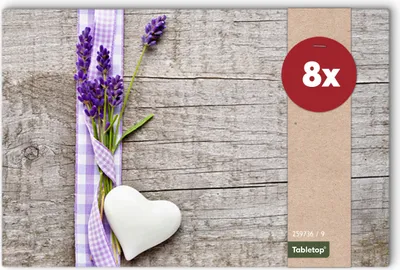 Immagine prodotto di fiammiferi21 tovagliette MOTIV lavanda su tavola di legno 8 pz. Plastica lavabile 43,5x28,5 cm ciascuna