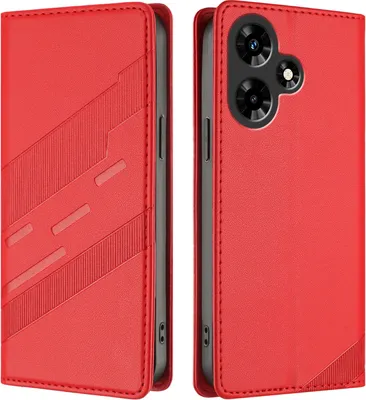 Obrázek produktu pro Pouzdro pro Infinix Hot 30 4G,Polyuretankožené peněženkové pouzdro s přihrádkou na karty a funkcí stojánku Rot