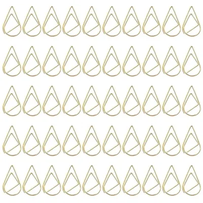 Produktbild von Büroklammern Heftklammern Papierklammern - Tropfenform - Metall - Gold - 100 Stück