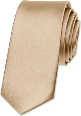 Produktbild von Krawatte Herren Hochzeit Konfirmation Slim Tie Retro Business Schlips schmal Autiga® champagner