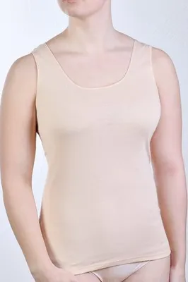 Produktbild von Toker Collection® Unterhemd Damen Achselhemd mit Satinkante 2 Stück (Packung, 2er-Pack) aus reiner Baumwolle, haut, 48/50