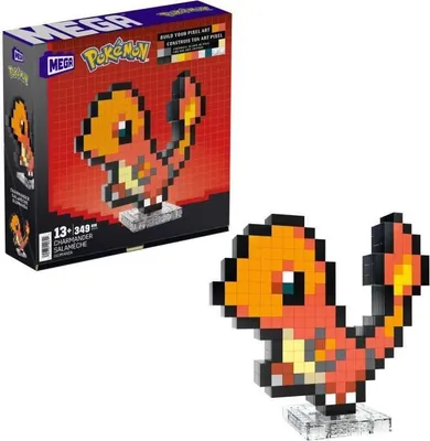 Produktbild von MEGA Pokémon Salamèche Retro Bauset , 349 Teile , Pixel Art , MEGA Pokèmon HTH76
