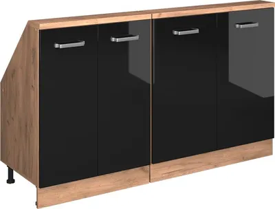 Produktbild von Dachschrägenschrank-Set Vicco Rion Schwarz Hochglanz 2er Set, Model 56009