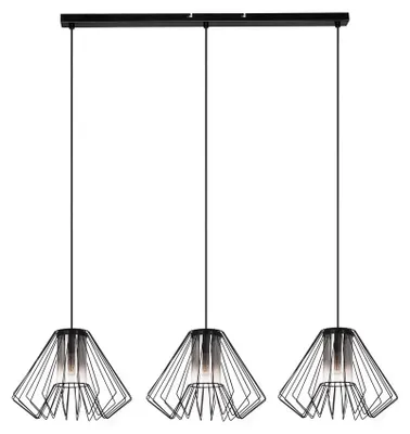 Zdjęcie produktu dla Lampa wisząca EMERENCIA czarna-dymiona 3xE27x40W metal wym:120x95x22cm IP20 Rabalux