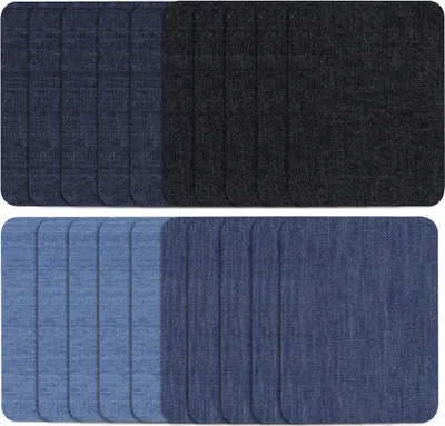 Image de 20 pièces Repasser sur des patchs Repasser sur des patchs en coton Kit de réparation, 1 taille 4 couleurs