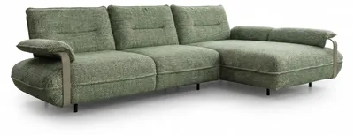 Produktbild von KAWOLA Ecksofa ANISSA Stoff grün manuelle Rückenverstellung Longchair rechts