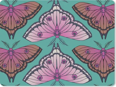 Produktbild von MuchoWow® Mauspad Mousepad Mädchen - Motten - Insekten - Muster - Mädchen - Kinder - Kinder - Kinder - Mädchen 23x19 cm - Mousepads - Maus Mat - Pad - Mausunterlage - Schreibtischunterlage - Mauspad